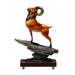 宜宣领头羊纯铜摆件名扬四海送领导办公室装饰品纯铜羊开业礼品