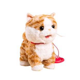 2025新款仿真学说话毛绒猫咪电动遥控玩具机器猫走路会喵喵叫跳舞