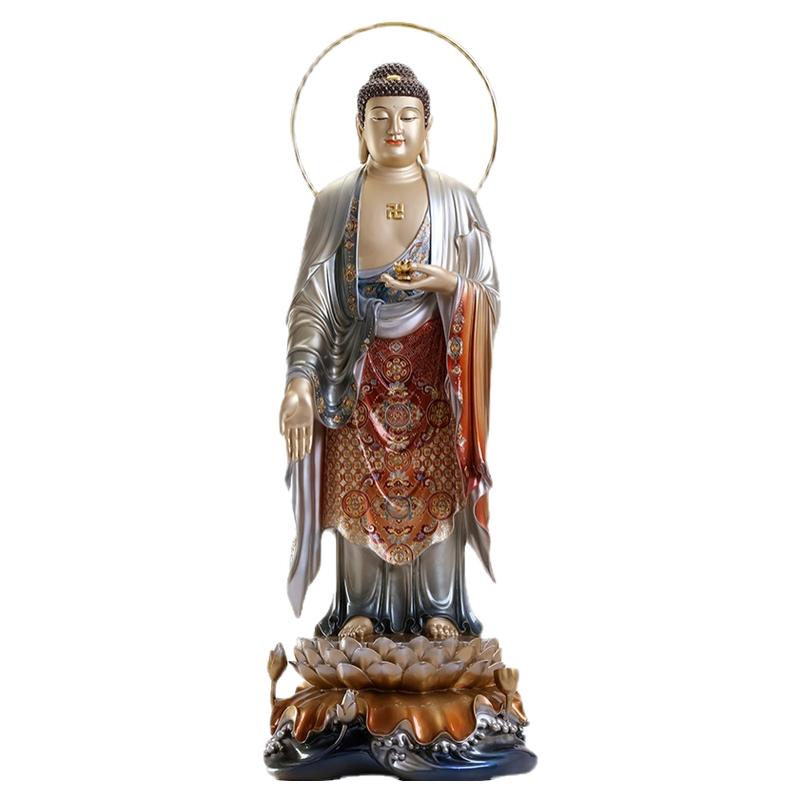 西方三圣珐琅镶金供奉大势至神像