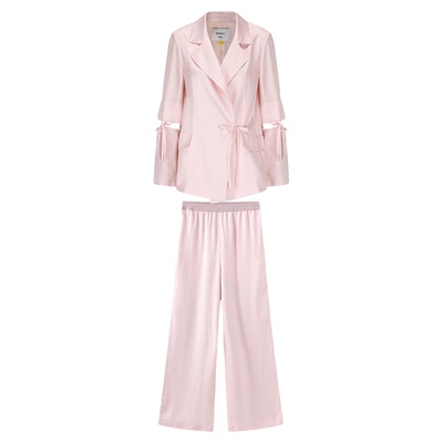 tanni可拆卸袖头西装长裤套装