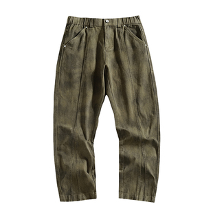 美拉德咖啡色工装裤男宽松高街cleanfit直筒牛仔裤潮牌新款休闲裤