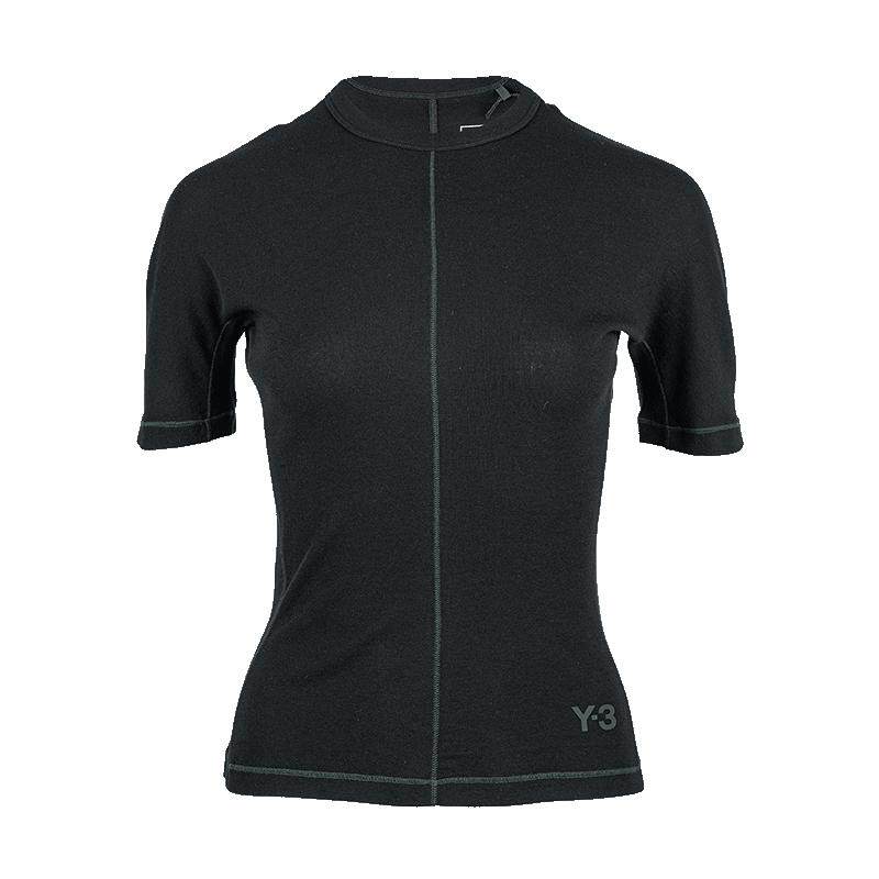 Y-3字母logo全棉圆领短袖T恤女士