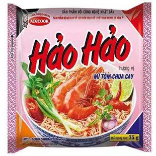 代购  越南特色风味 HaoHao方便速食 好好虾酸辣味泡面海鲜面包邮