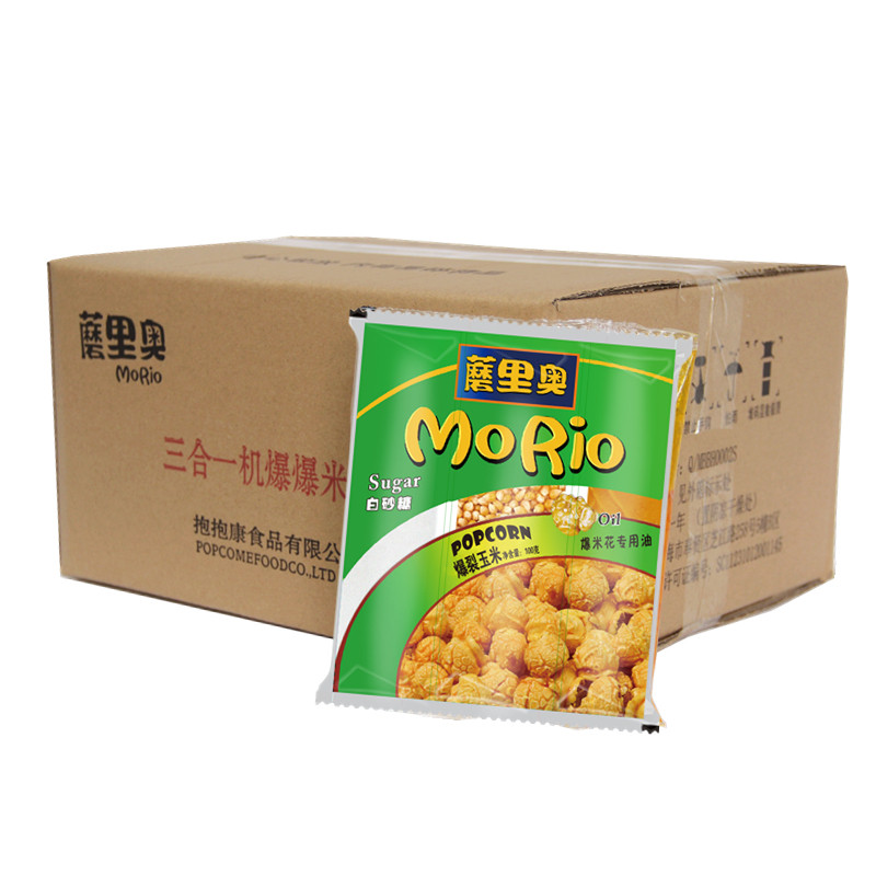 蘑里奥爆米花原料球形三合一40包箱 玉米花机专用玉米+油+糖