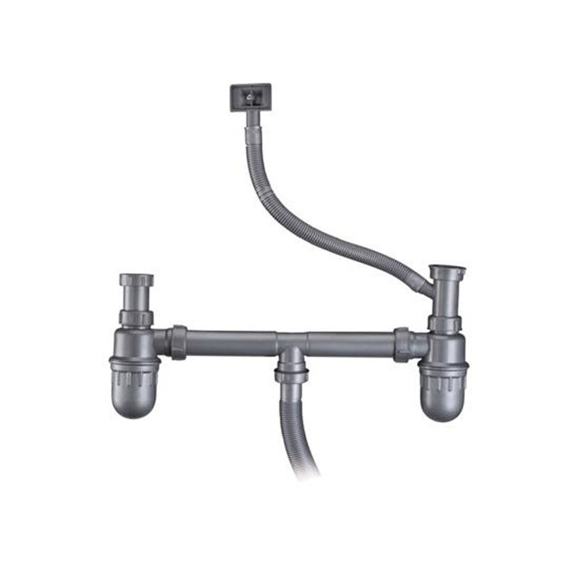 旧款水池塑料管配件菜盆双槽老式去水管老款双隔下水管隔渣防臭