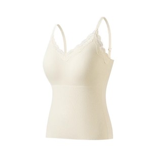 蕾丝吊带保暖背心女带胸垫美背一体式内衣打底内搭可外穿秋冬上衣