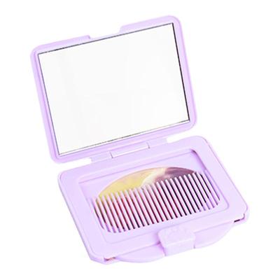 带梳子便携户外折叠迷你化妆镜