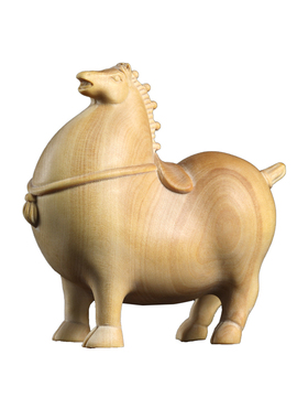 大吉小物天然小叶黄杨木雕唐马