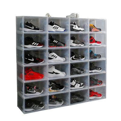 慧程亚克力透明鞋盒AJ球鞋收纳盒磁吸侧开省空间防尘塑料展示柜子