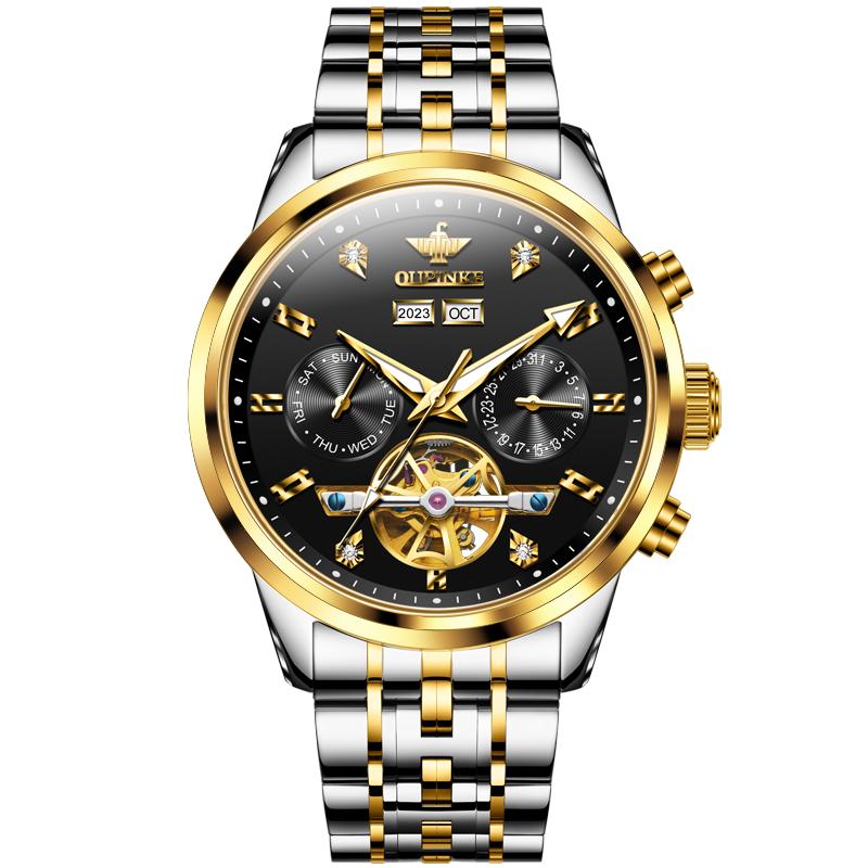 瑞士认证正品牌男士手表商务防水机械表全自动多功能镂空男款十大