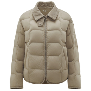 坦博尔2025秋季新品衬衫领羽绒服女户外轻薄短款羽绒百搭保暖外套