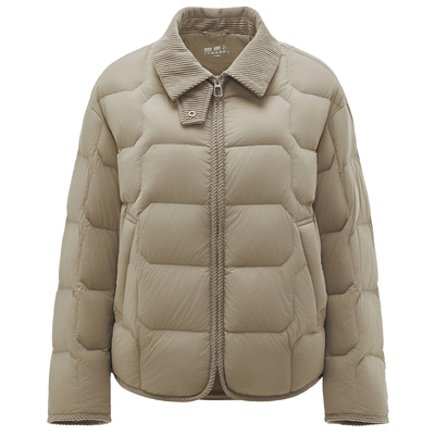 坦博尔衬衫领羽绒服女户外轻薄短