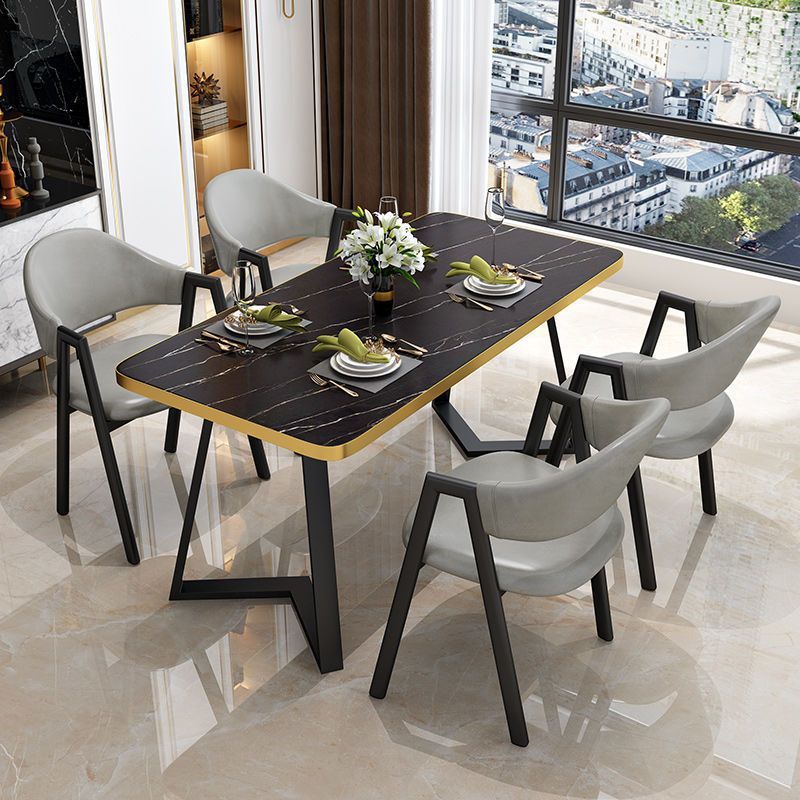 歺桌欧式餐桌家用小户型餐桌椅饭桌6红组合4网人洽谈人简约