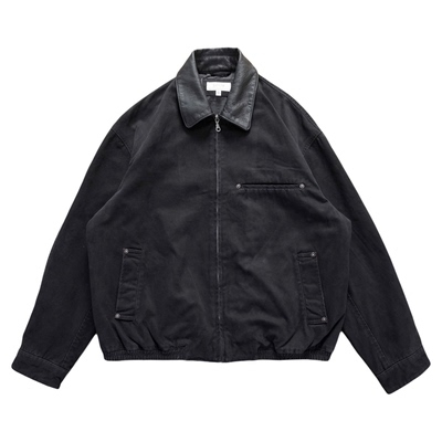 NOFAITH水洗复古牛皮领夹克外套男春秋款宽松休闲百搭短款上衣