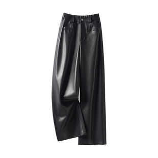 海宁真皮皮裤女2025秋冬新款绵羊皮长裤高腰显瘦休闲百搭阔腿皮裤
