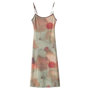 夕蒙2025新款夏小个子法式气质设计感小众长款内搭吊带连衣裙女