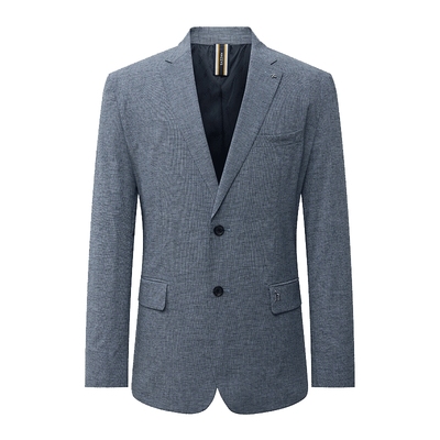 hazzys男士春秋格纹西服外套
