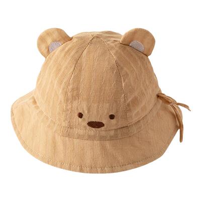婴儿帽子春季渔夫帽纯棉
