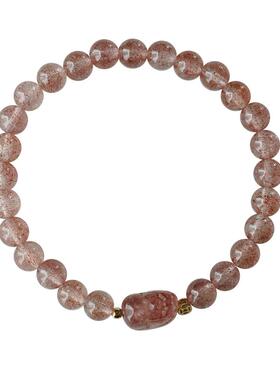 草莓晶手串粉色貔貅手链