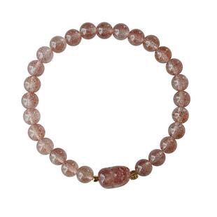 大仙的串儿《祛霉大法》天然草莓晶手串粉色貔貅手链原创设计小众