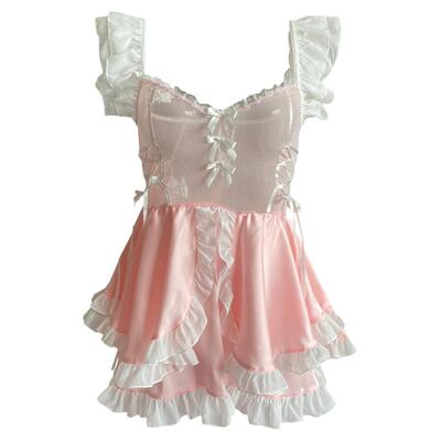 cutie:纯欲小女佣大码超重工塔女仆丝袜制服内衣睡衣黑丝