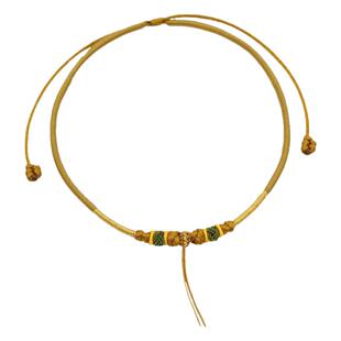 宝宝金锁编绳婴儿项圈挂绳儿童黄金吊坠绳手工编织项链长命锁红绳