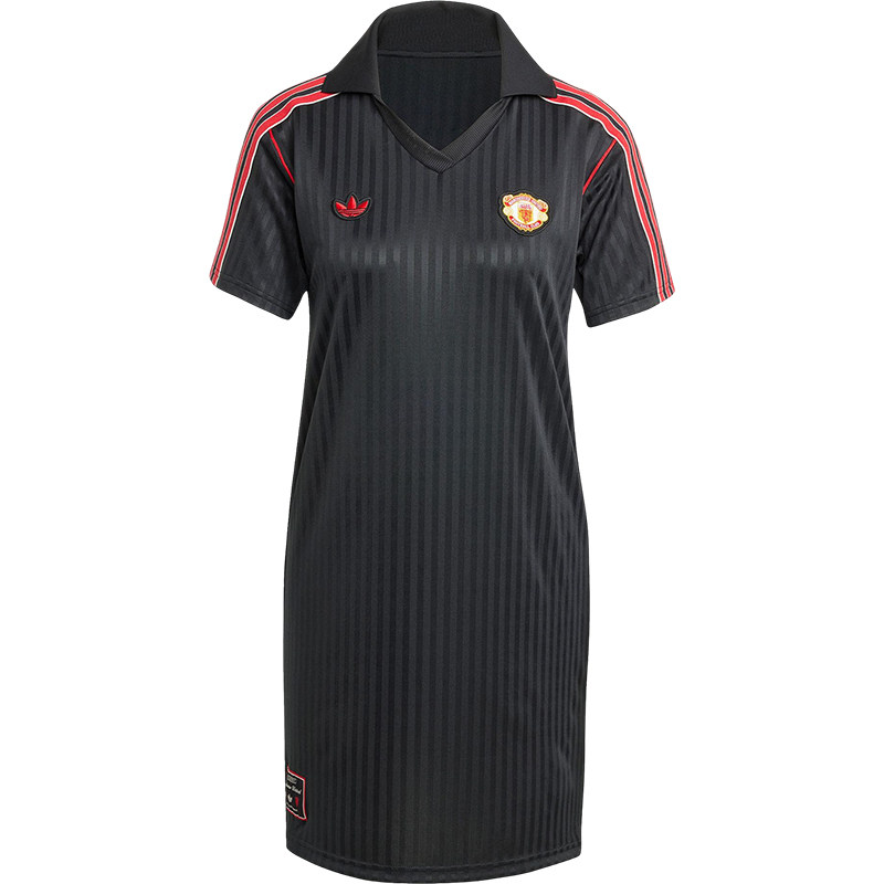 Adidas/阿迪达斯正品三叶草女士翻领运动经典足球连衣裙JF0385