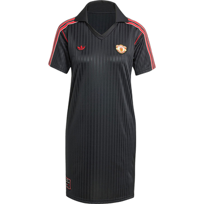 Adidas/阿迪达斯正品三叶草女士翻领运动经典足球连衣裙JF0385