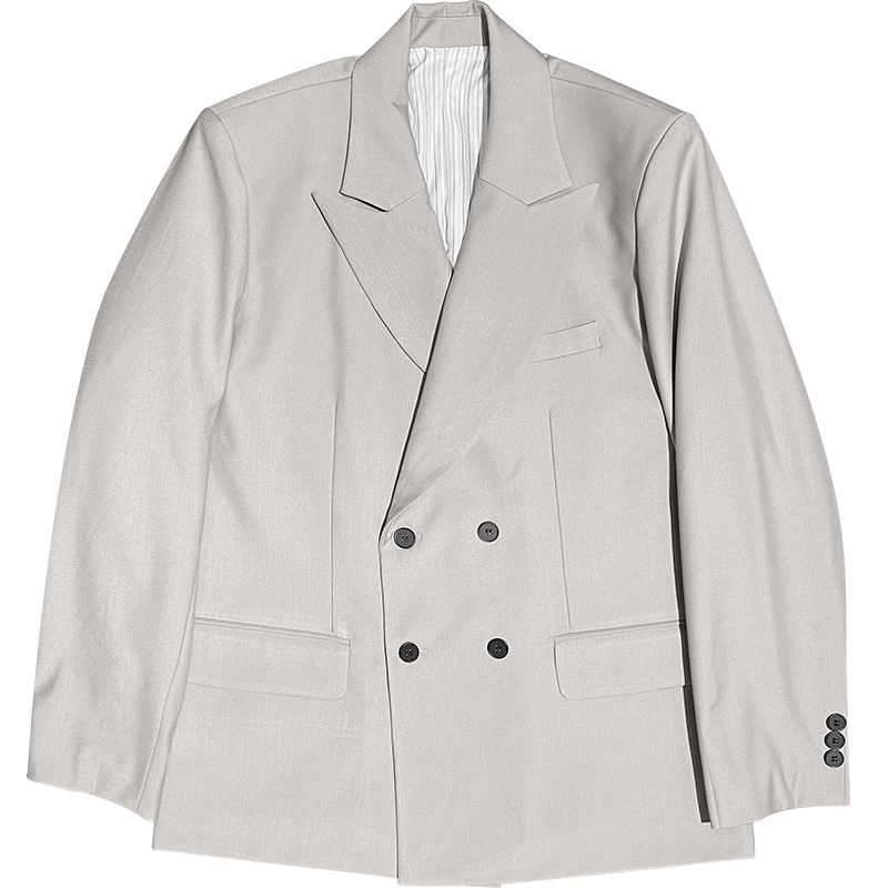 高级感炸街西装男盐系原创套装欧美冷淡风男装设计ins外套男小众