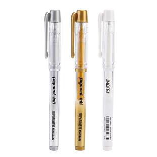 宝克高光标记笔子弹头笔尖金色银色白色中性笔水笔大容量手绘设计绘画涂鸦笔美术漫画勾线笔学生手抄笔PC5088