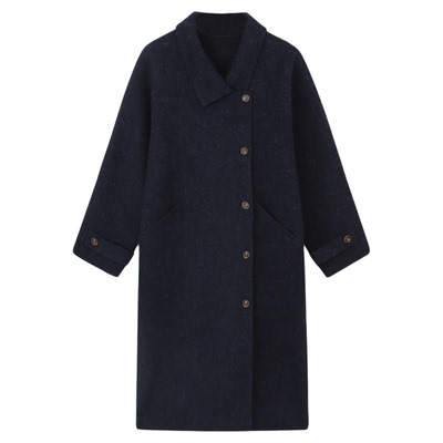 swx studio“新年大衣”新年战袍气质小翻领侧扣冬季羊毛大衣