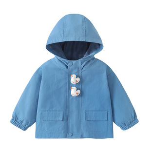 咔咔熊猫宝宝卡通休闲外套春装儿童简约时尚连帽上衣秋款女宝衣服
