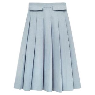 FLONAKED 秋冬女士灯芯绒中长款百褶半裙银泰百货精品 300170