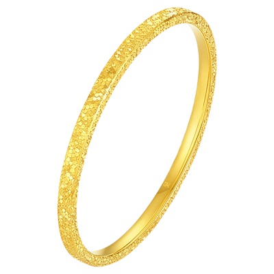 正品金包银爆闪三面碎碎冰手镯