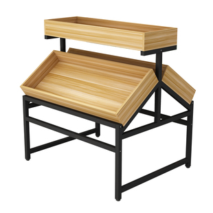 水果架蔬菜中岛台零食展示架子双排货架组合展示台双面落地置物架