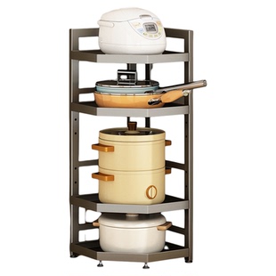 厨房放电饭煲三角置物架落地多层锅架转角家用墙角放锅三脚收纳架