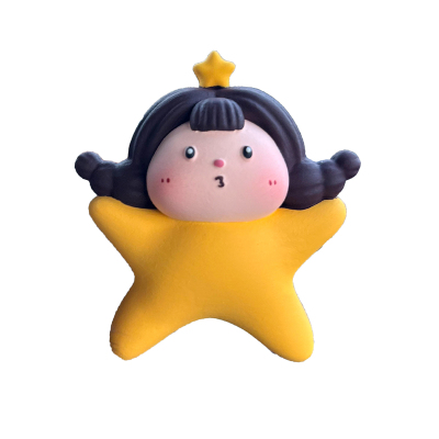 车载香薰超可爱版权圆滚滚星星女孩汽车中控出风口手绘扩香石礼物