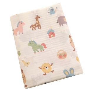 小马驹母婴a类双层纱布儿童纯棉床单单件单人100全棉宝宝婴儿夏季