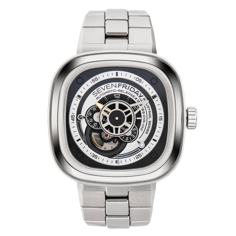 【自营】SEVENFRIDAY七个星期五手表男士自动机械钢带男表P1B/01M