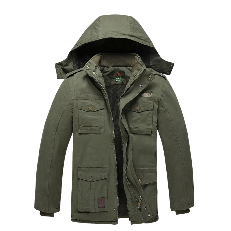 冬季加绒军棉大衣男加厚防寒服保暖工作棉服迷彩棉袄电焊劳保外套