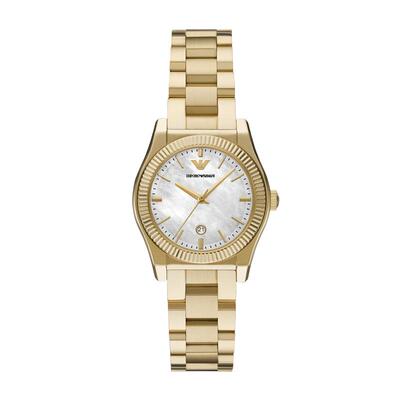【自营】Armani阿玛尼手表费德丽卡摩登复古金色石英女表AR11657
