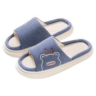 亚麻拖鞋家居男款四季家用情侣室内防滑静音棉麻布地板居家凉拖女