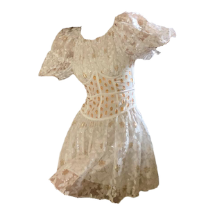 现货木兰For Love and Lemons雏菊蕾丝泡泡袖迷你裙连衣裙