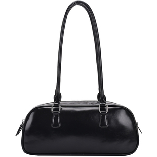 手挽保龄球包包女2025新款酒红色婚包单肩包质感美拉德通勤手拎包