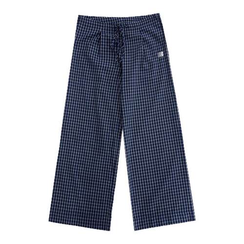 FDR官方店 R字格子休闲裤女夏季美式宽松阔腿裤运动直筒裤长裤子