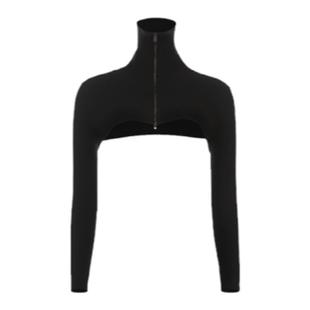 MIMI FANTASY女士超短外套2023新款黑色气质外搭针织坎肩开衫上衣