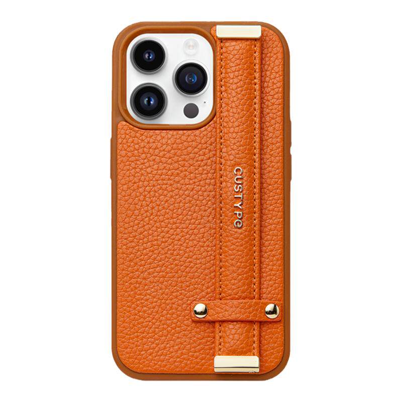 CUSTYPE适用苹果16pro手机壳iPhone17promax手腕带支架防摔皮质女高级个性轻奢iPhone15手机套