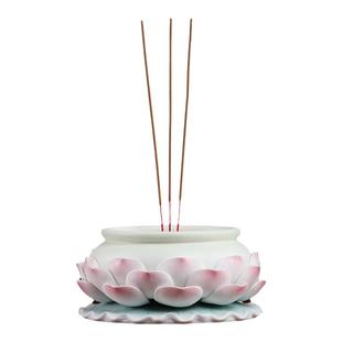 戴玉堂陶瓷莲花香炉家用供佛室内供奉佛堂佛前上香线香炉佛具用品