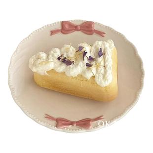 ins风餐盘高颜值花边盘子可爱小吃碟陶瓷蛋糕碟甜品盘意面点心盘