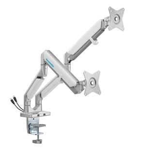 松能双屏显示器支架一拖二机械臂二合一双臂台式电脑底座屏幕悬臂